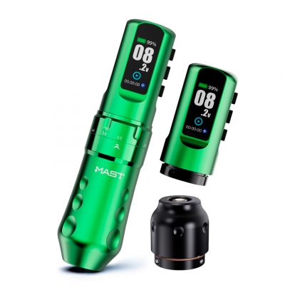 Беспроводная тату машинка MAST FLIP 4 Pro 2.5-4.5mm Strokes X 2 Power Green