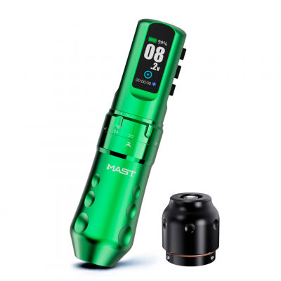 Беспроводная тату машинка MAST FLIP 4 Pro 2.5-4.5mm Strokes Green
