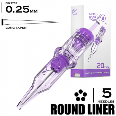 5 RLLT/0.25 - Round Liner Long Taper Micro - INKin REVO PMU