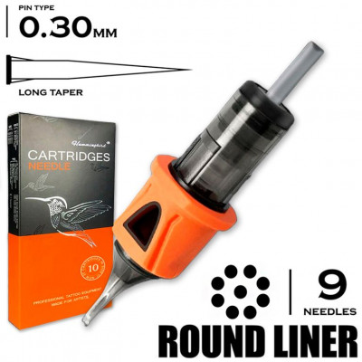 9 RLLT/0.30 Round Liner Long Taper - HUMMINGBIRD Premium Orange