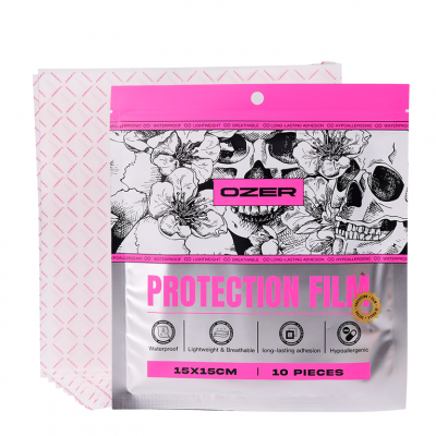 Заживляющая пленка для тату OZER Protection Film 0.01 Ultra-Thin (10 листов 15х15 см)
