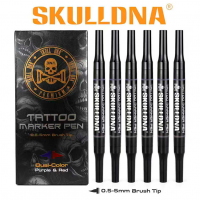 Трансферный маркер AVA SKULLDNA Premium Tattoo Marker Purple & Red