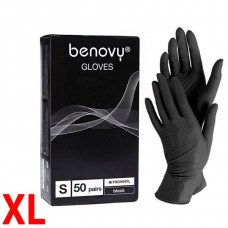 Нитровиниловые перчатки Benovy (XL) Black