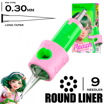 9 RLLT/0.30 - Round Liner Long Taper - PEACH