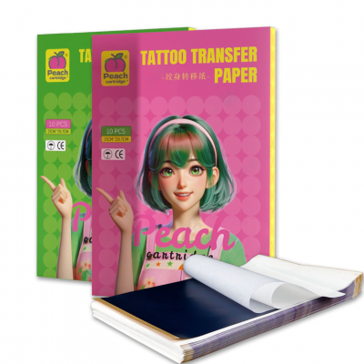 Трансферная бумага для ручного и машинного перевода PEACH Tattoo Transfer Paper, 10 шт