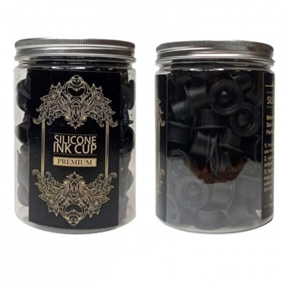 Силиконовые колпачки AVA Premium Silicone Ink Cup Black (100 шт)
