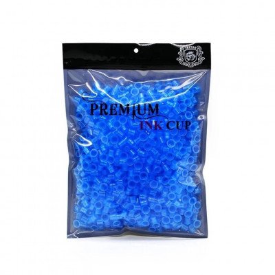 Колпачки под тату краску Premium ink cup 15-16мм blue (400 шт)