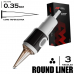 3 RLLT/0.35 - Round Liner Long Taper Extra - Mustang