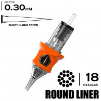 18 RLLT/0.30 ROUND LINER LONG TAPER - "INKIN EZ TATTOO"