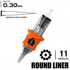 11 RLLT/0.30 ROUND LINER LONG TAPER - "INKIN EZ TATTOO"