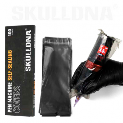 Барьерная защита AVA Skulldna Pen Machine Self-Sealing Black 65x180mm, 100 шт