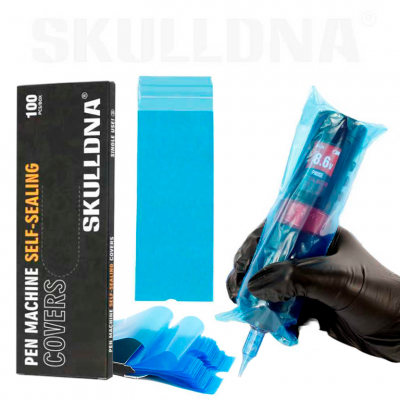 Барьерная защита AVA Skulldna Pen Machine Self-Sealing Blue 65x210mm, 100 шт