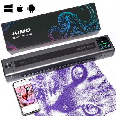 Беспроводной тату принтер AIMO T08FD Tattoo Stencil Thermal Printer
