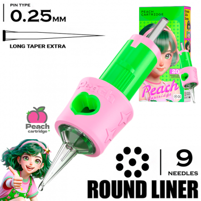 9 RLLT-X/0.25 - Round Liner Long Taper Extra - PEACH