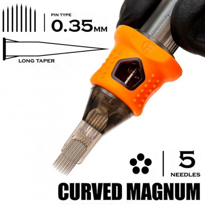 5 CMLT/0.35 Curved Magnum Long Taper - "INKin EZ tattoo"