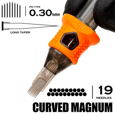 19 CMLT/0.30 Curved Magnum Long Taper - "INKin EZ tattoo"