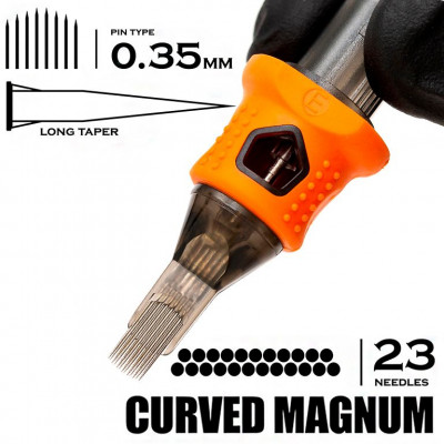 23 CMLT/0.35 Curved Magnum Long Taper - "INKin EZ tattoo"