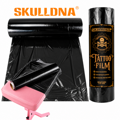 Стрейч пленка для тату AVA SKULLDNA Big Size Tattoo Film Black (30см Х 300 метров)