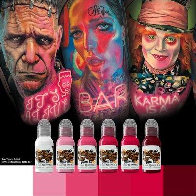 Melek Tastekin Pink Neon Effect Series Set - "World Famous" (США 6 шт по 1 OZ - 30 мл)