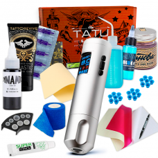 Тату набор c беспроводной машинкой Tattoo Kit - Skinner PRO Silver Тату набор c беспроводной машинкой Tattoo Kit - Skinner PRO Silver