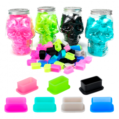 Колпачки силиконовые AVA SKULLDNA Big Magnum Silicone Ink Cup Mix (80 шт.)