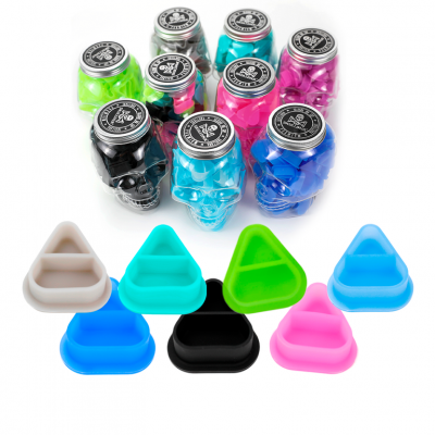 Колпачки силиконовые AVA SKULLDNA Triangle Silicone Ink Cup 2in1 Mix (80 шт.)