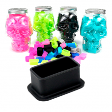 Колпачки силиконовые AVA SKULLDNA Big Magnum Silicone Ink Cup Black (80 шт.)
