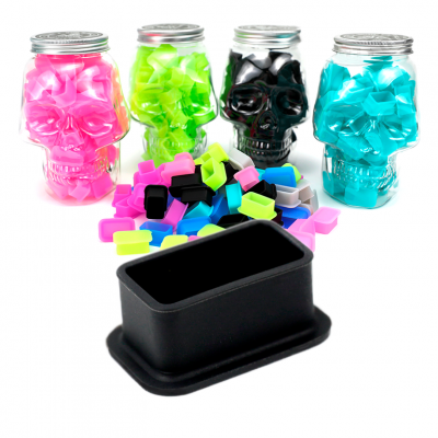 Колпачки силиконовые AVA SKULLDNA Big Magnum Silicone Ink Cup Black (80 шт.)