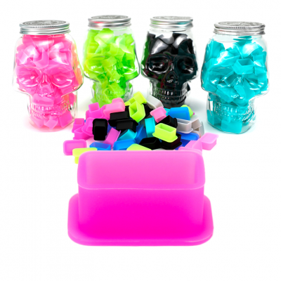 Колпачки силиконовые AVA SKULLDNA Big Magnum Silicone Ink Cup Purple (80 шт.)