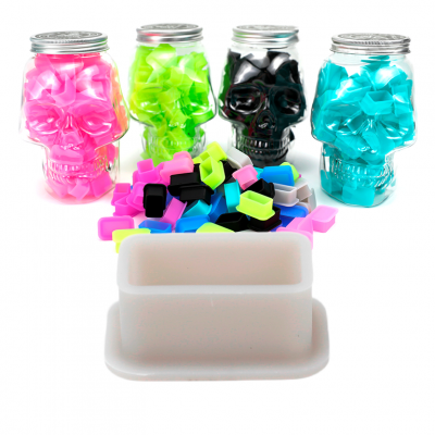Колпачки силиконовые AVA SKULLDNA Big Magnum Silicone Ink Cup Grey (80 шт.)