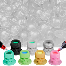 Колпачки силиконовые OZER Skull Silicone Ink Caps Transparent (50 шт.)