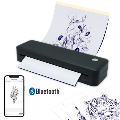 Термокопировальный беспроводной принтер AiYin A40S Wireless Tattoo Thermal Printer Black