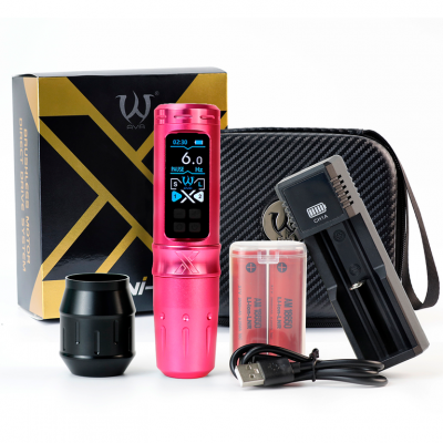 Беспроводная тату машинка AVA UNI-X Stroke 4.0mm Pink