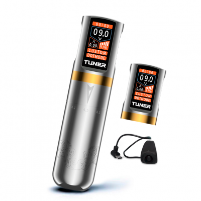 Беспроводная тату машинка DragoArt Tuner Strokes 2.5 - 4.5mm Silver