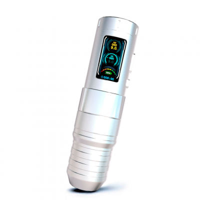 Беспроводная тату машинка WOS E50 Pro Stroke 3.0-5.0mm Silver (держатель 32мм)